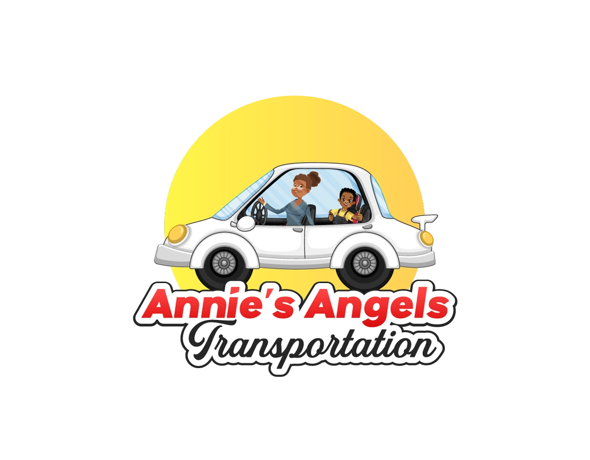 Friendly cartoon car with family — safe transportation