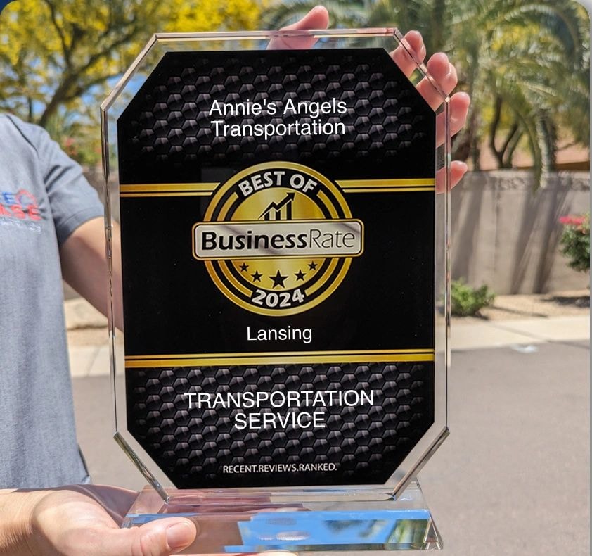 Best of 2024 award plaque — Annie's Angels Transportation, Lansing